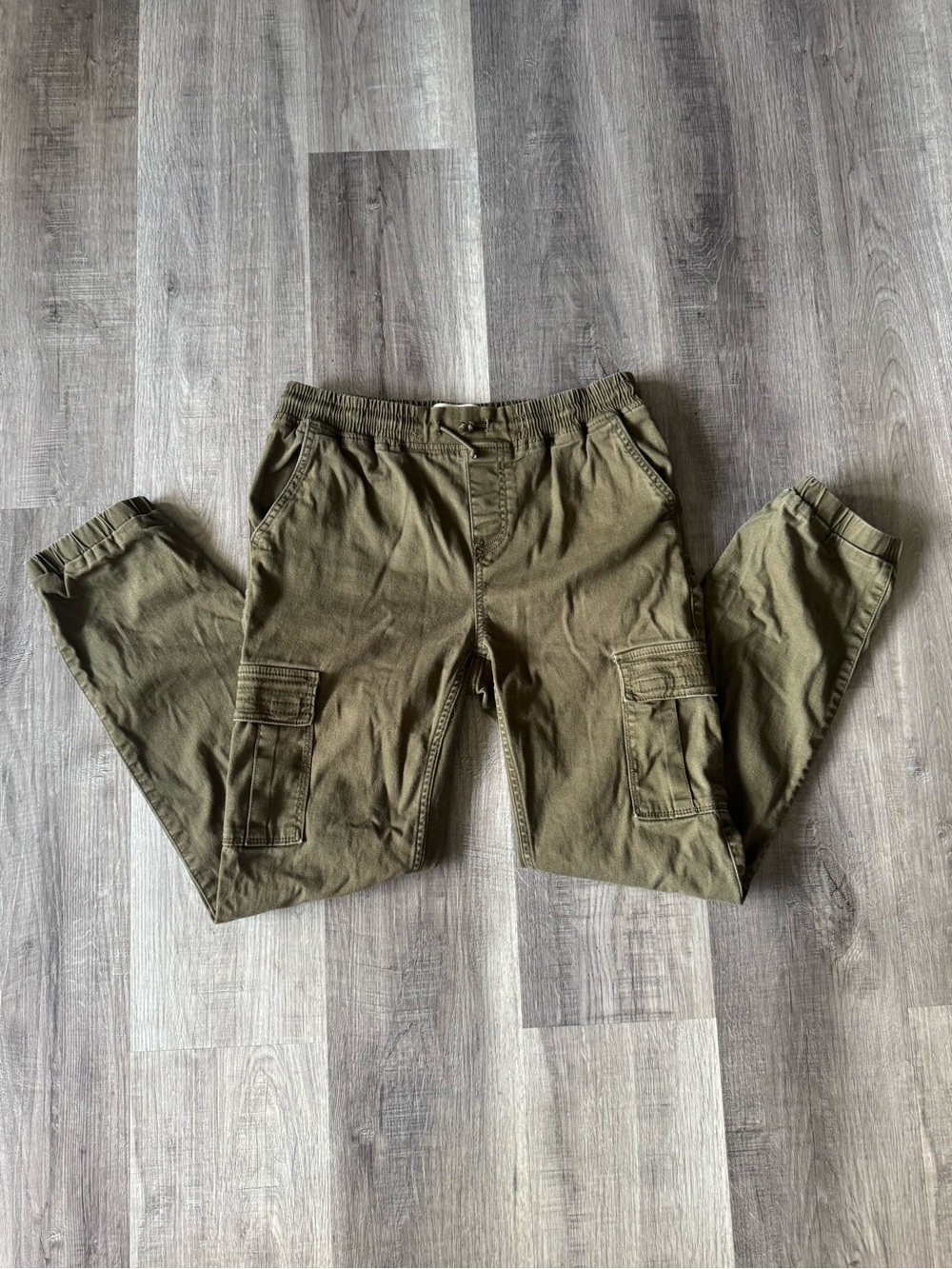 Levi’s Boys Cargo Jogger Pants Size 14 Olive Green Elastic Waist